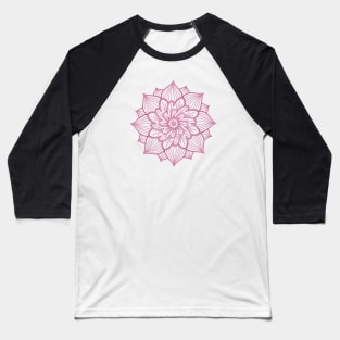 Pink Flower Mandala Baseball T-Shirt